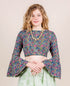 Multi Color Hand Block Printed Crop Top Blouse