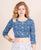 Blue Hand Block Printed Crop Top Blouse