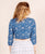 Blue Hand Block Printed Crop Top Blouse