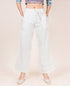 Lacy White Solid Palazzo Pants