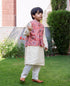 Chanderi Crème Kurta Set with Printed Chanderi Waist Coat