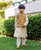 Chanderi Yellow and Grey Kurta Set with Waistcoat