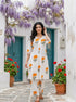 Ivory & Orange Marigold Handblock Cotton Co-ord Set