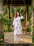 Ivory & Pink Rose Handblock Cotton Co-ord Set