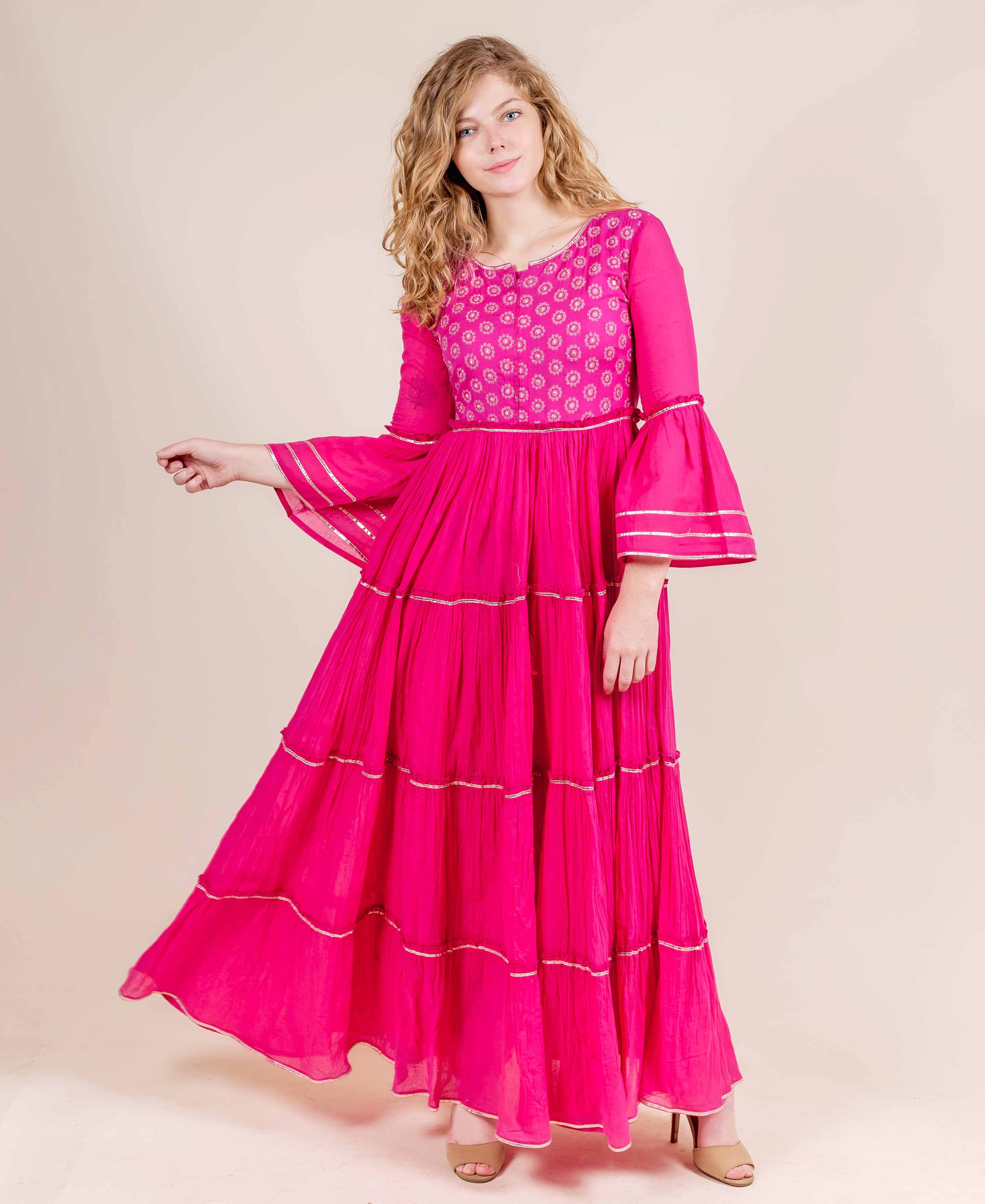 cotton dress online shopping india Premium Cotton 2-piece frock Sizes 38 to 44 available DM for order! . #surat #frocksuit #onlineshoppingindia #bookthelook #titleebysneha