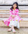 Cotton Tie Dye Asymmetrical Kurta Dress In Pink And White