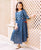 Blue Tasseled Cotton Asymmetrical Angrakha Dress