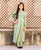 Green Golden Block Printed Kurta with Palazzo for Baby Girl