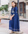 Indigo Blue Long Gota Gown Dress for Baby Girl