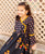 Black and Yellow Block Printed Angrakha Dress for Baby Girl