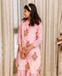 Pink Hand Block Printed Kurta with Cotton Sharara for Baby Girl