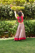 Red and White Top with Block Printed Skirt