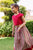 Red and White Top with Block Printed Skirt