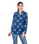 Indigo Blue Split Mandarin Collar Buta Printed Ethnic Short Kurti