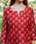 Red Embroidered Straight Kurta