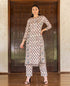 White Multi Printed Kurta Set