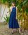 Indigo Hand Block Printed Sleeveless Tiered Dress