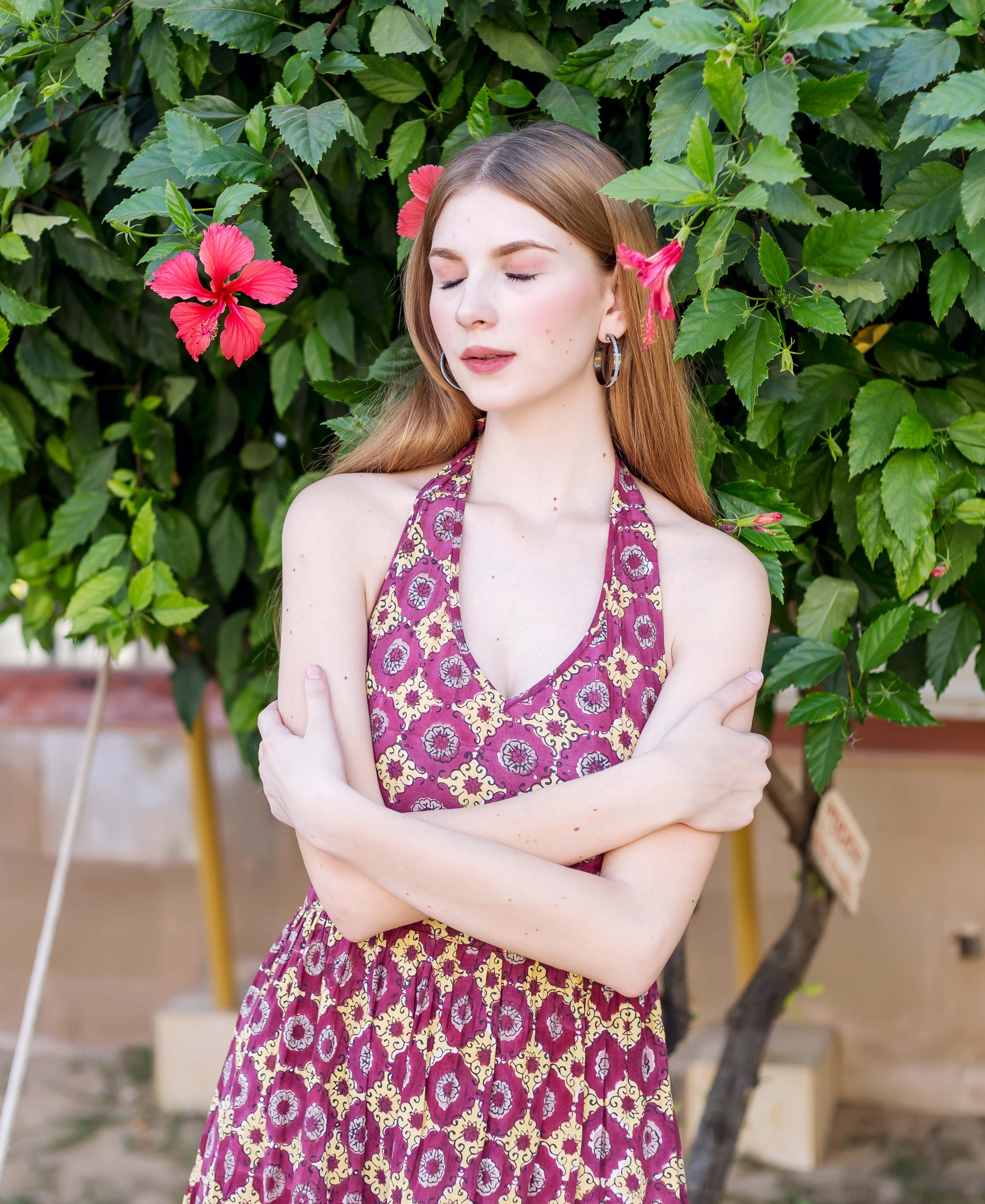 Wine Halter Neck Dress - 3XL Wine Halter Neck Dress - 3XL