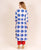 White and Blue Hand Block Printed Indo Western Kurta