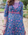 Blue and Purple Block Printed Dress