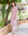 Pink and White block Printed Kurta