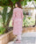 Pink and White block Printed Kurta