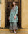 Turkish Blue Hand Block Printed  Kurta and Sharara