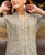 Olive Green Striped Printed and Embroidered Kurta