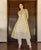 White and Ochre Hand Block Printed A-Line Kurta