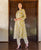 White and Ochre Hand Block Printed A-Line Kurta