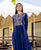 Bindhiya Royal Blue Printed and Embroidered Dress