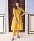 Straight Yellow and White Block Printed Kurta