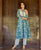 Blue and White Hand Block Printed A-Line Kurta