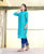 Nirvi Deep Sky Blue Gold Printed Kurta