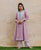 Lavender Pink Hand Block Printed Straight Kurta