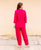 Ruby Pink Linen Power Suit