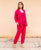 Ruby Pink Linen Power Suit