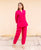 Ruby Pink Linen Power Suit