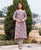 Grey and Pink Hand Block Printed Kurta