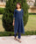 Aabha Navy Blue and Yellow Embroidered Kurta