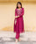 Urvi Maroon Embroidered Chanderi Kurta