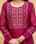 Urvi Maroon Embroidered Chanderi Kurta