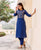 Yahvi MidNight Blue Hand Embroidered Kurta