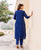 Yahvi MidNight Blue Hand Embroidered Kurta