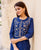 Yahvi MidNight Blue Hand Embroidered Kurta