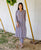 Steel Blue Block Printed Kurta