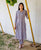 Steel Blue Block Printed Kurta