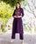 Wine Lurex Embroidered Straight Kurta