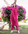 Magenta Bandhej Printed and Embroidered Kurta