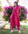 Magenta Bandhej Printed and Embroidered Kurta